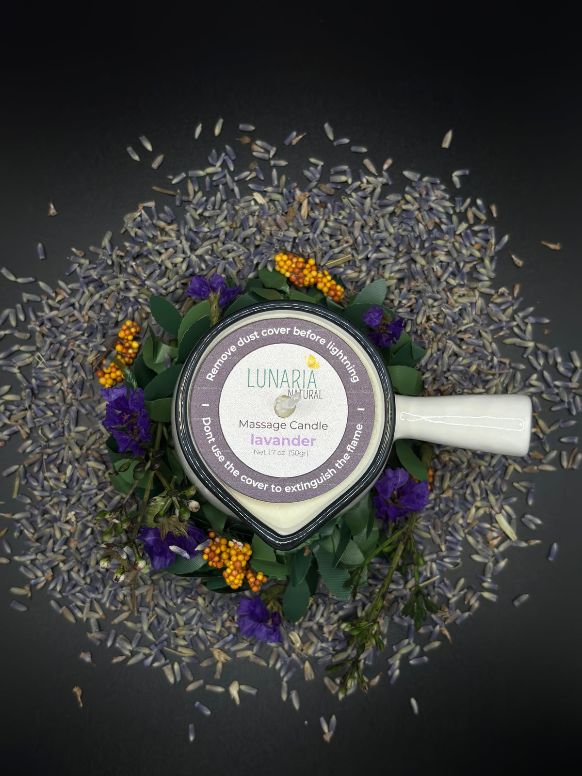 Vela corporal de lavanda